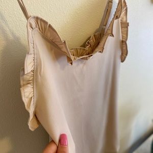 Silky beige adjustable cami